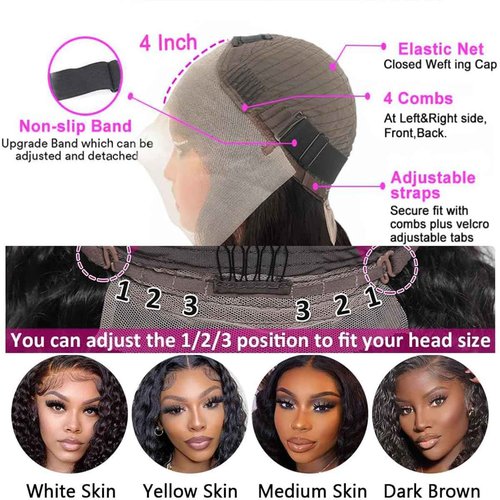 Rozilo Aomllute Deep Wave Lace Front Wigs Human Hair Wigs for Women 200 Density 13x4 HD Deep Curly Lace Front Wig Human Hair Glueless Lace Front Wig Human Hair Pre Plucked 24 Inch