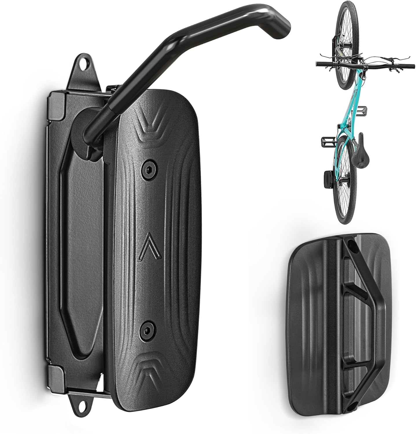 monTEK Swivel Bike Wall Mount, Bike Hangers for Garage, Space-Saving Vertical Bike Rack, Sturdy Bike Storage Rack Holds Up to 66lbs, Easy to Install, Black