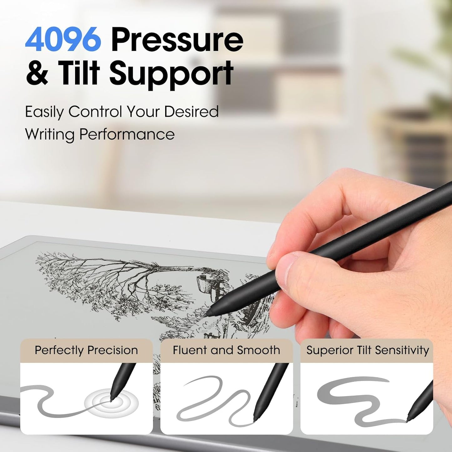 Magnetic Stylus for Remarkable 2 Pen with Eraser, EMR Digital Stylus for Remarkable Replacement Pen Marker Plus, Digital 2 Stylus Alternative Marker Plus for Wacom/Kindle Scribe/BOOX/EMR Devices