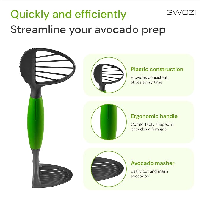 Avocado Masher 3 in 1 - Multifunctional Avocado Slicer Cutter - Plastic Avocado Peeler - Avocado Tool 3-in-1 for Guacamole