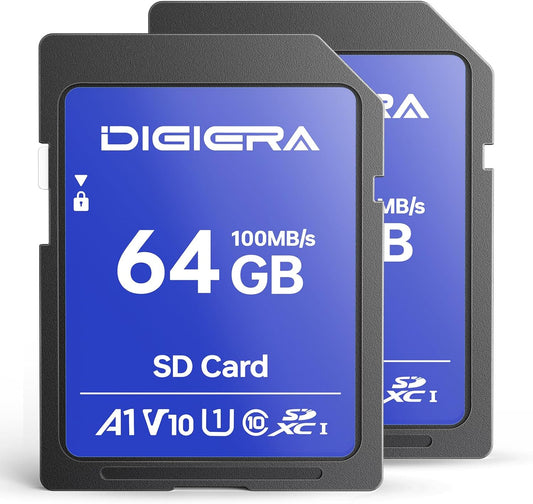64GB CS100 SDXC UHS-I Memory Card - up to 100MB/s, C10, U1, V10, Full HD, SD Card for Computers, Digital Cameras, Home Theatre Devices, Car Navigation Systems (2 Pack)