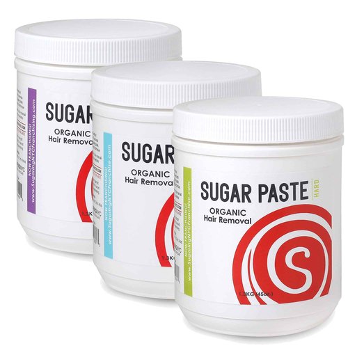 Sugaring Hair Removal Kit - Soft, Medium, Hard Paste Trio Pack - Beginer Set for Sugaring Business