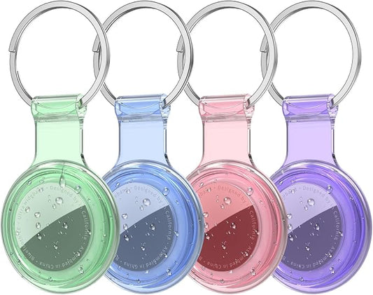 Compatible with AirTag Holder Case Keychain 4 Pack, for AirTag 1st & 2nd Generation Key Chain Ring Case Cover for Air Tag Holder GPS Tracker Item Air Tags Finders Air Tagholder for Kids,Bags,Luggages