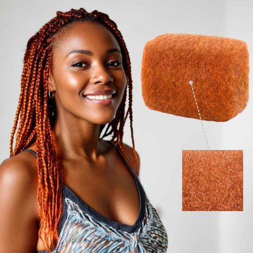IUC Afro Kinkys Bulk Human Hair (18 Inch, 50g, Ginger) 4C Afro Kinky-Curly 100% Human Hair, Ideal for Braiding, Twists, Dreadlocks, Loc Repair, Kid-Friendly