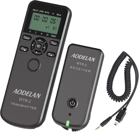 Camera Wireless Interval Shutter Remote Timer Release Compatible with Df Z7 Z7II Z6 Z6II Z5 D750 D780 D5300 D3100 D5600 COOLPIX P1000 P950; Replaces Nikon MC-DC2