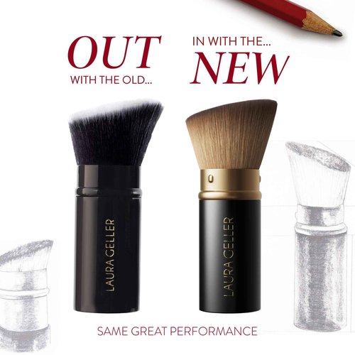 LAURA GELLER NEW YORK Baked Starter Kit: Baked Balance-n-Brighten Powder Foundation, Golden Medium and Best of the Best Palette Blush Bronzer Highlighter Eyeshadow and Retractable Kabuki Brush