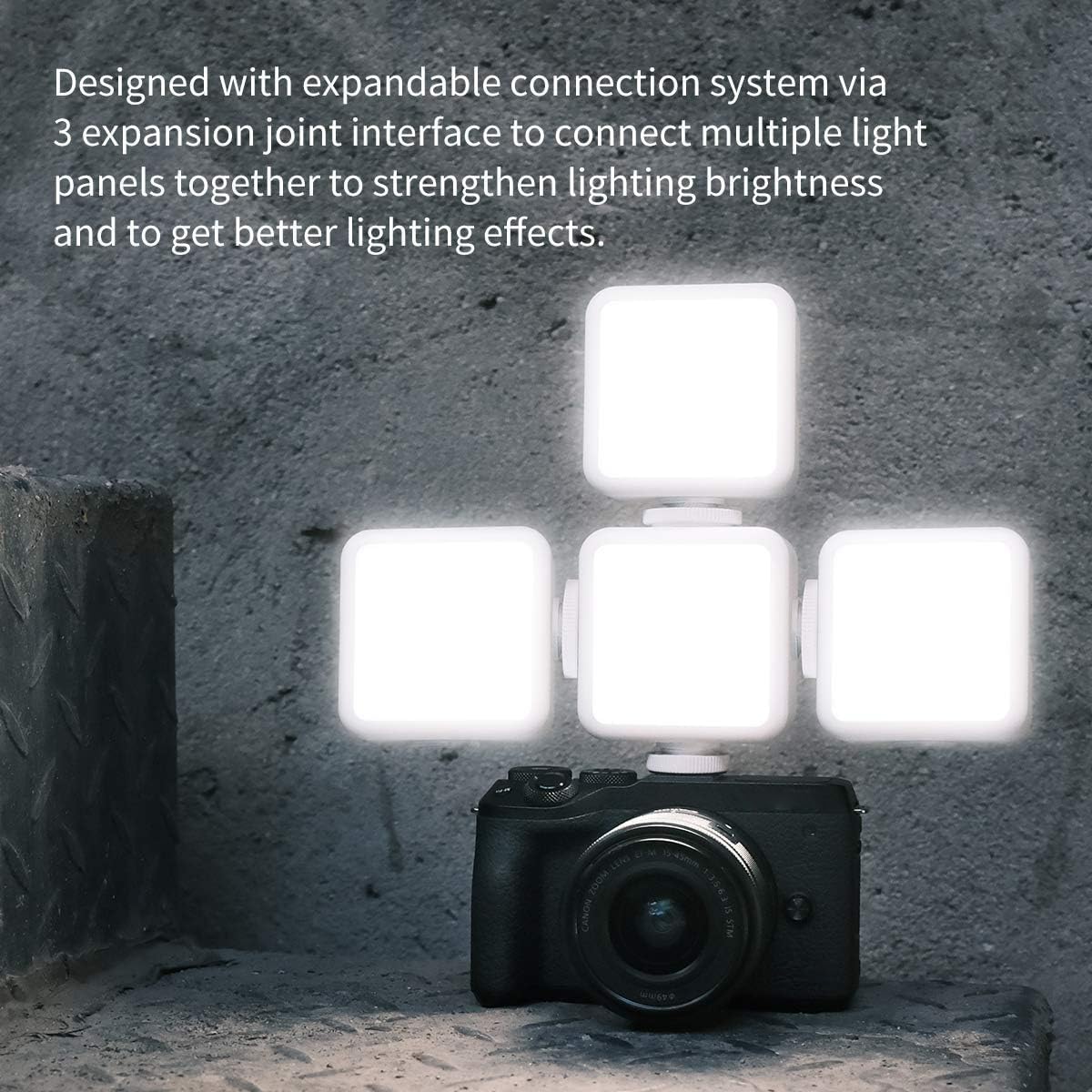 ULANZI VL49 2000mAh LED Video Light w 3 Cold Shoe, Rechargeable Soft Light Panel for DJI OSMO Mobile 3 Pocket Zhiyun Smooth 4 Sony RX100 VII Canon G7X Mark III A6400 6600 Action Camera 13 9 8 Vlogging