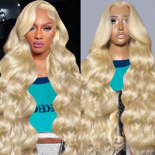 26 Inch Blonde Wig Human Hair 613 13x6 Lace Front Wig Human Hair Pre Plucked 180% Density Body Wave Transparent Lace Frontal Glueless Wigs Human Hair