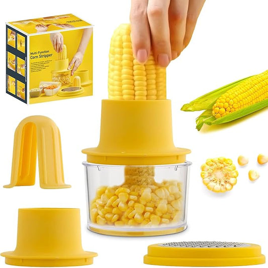 Corn Cob Stripper, Corn Peeler from Corn on the Cob, Quick Corn Kernel Cutter Tool, with Bowl & Safety Handle