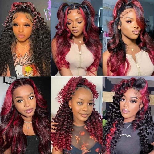 Fabimiya 24 26 28 inch Burgundy P1B/99J Deep Wave Human Hair Bundles Wine Red Human Hair Bundles Unprocessed Burgundy Soft Sewn In Hair with Double Weft for Black Women
