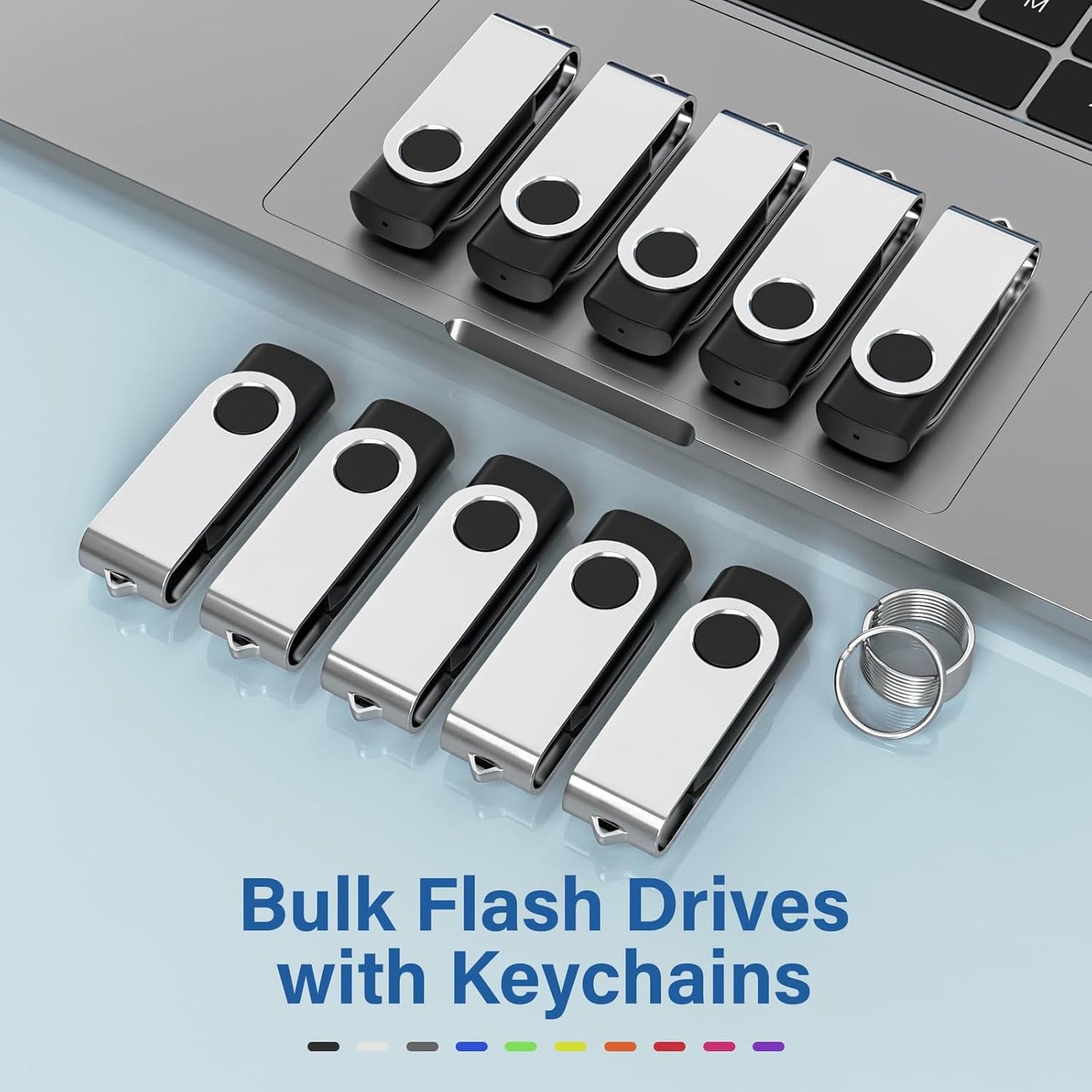 Bulk Flash Drives 1GB 100 Pack, Wooolken USB 2.0 Thumb Drives Pack Memory Stick USB Drive Pendrive for PC Laptop Computer (Black)