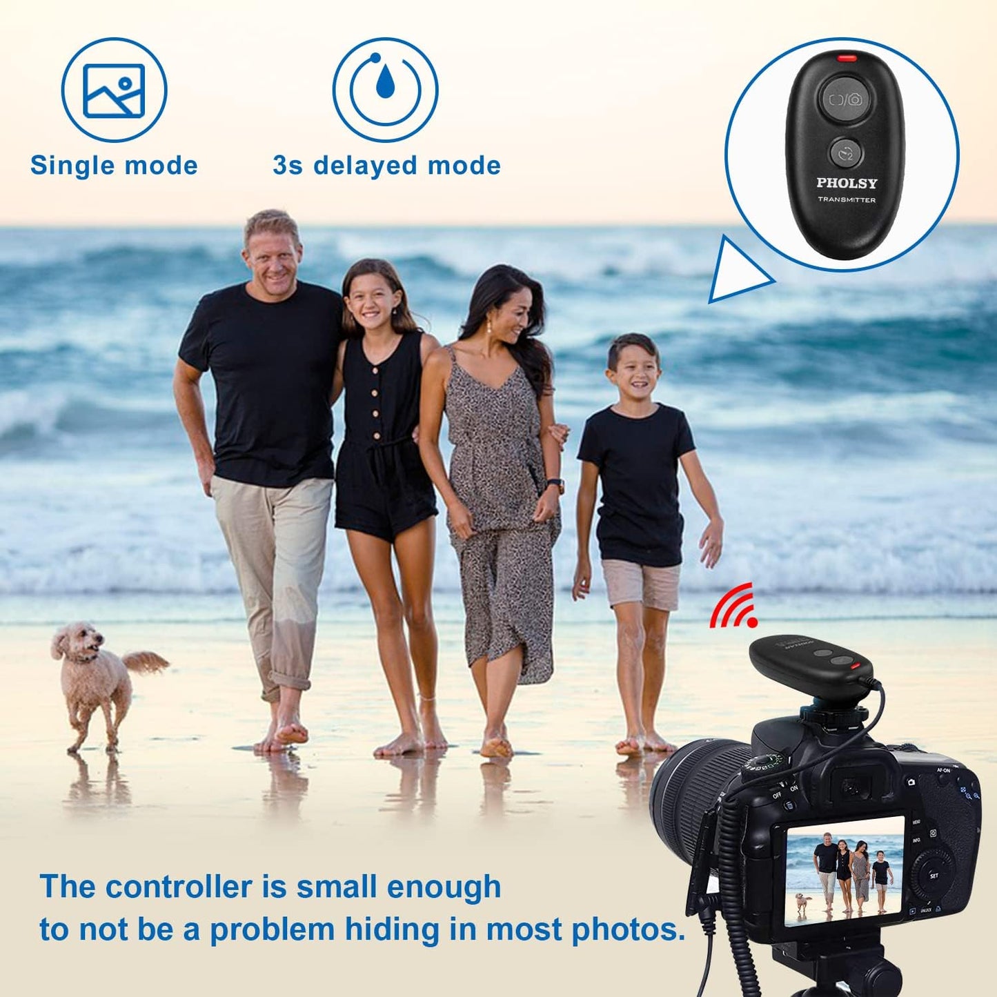PHOLSY for Nikon remote shutter release N8 Camera Remote Control for Nikon Z8 Z9 D3 D4 D5 D6 D800 D850 D810 D700 D500 D300 D200 F6 F100 F5 F90 N90s D1X D2H D3X Fuji S5 S3 Pro Replaces Nikon MC-36A