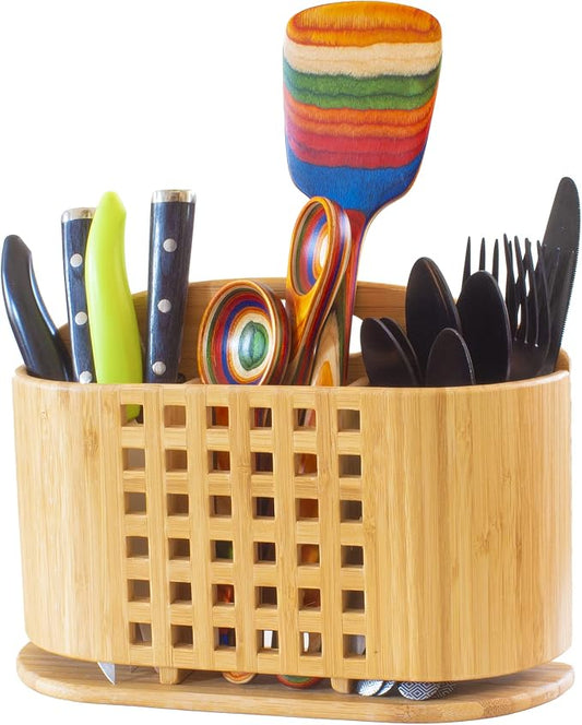 Totally Bamboo "Eco" Utensil, Flatware and Cutlery Drying Caddy for Totally Bamboo Eco Dish Drying Rack