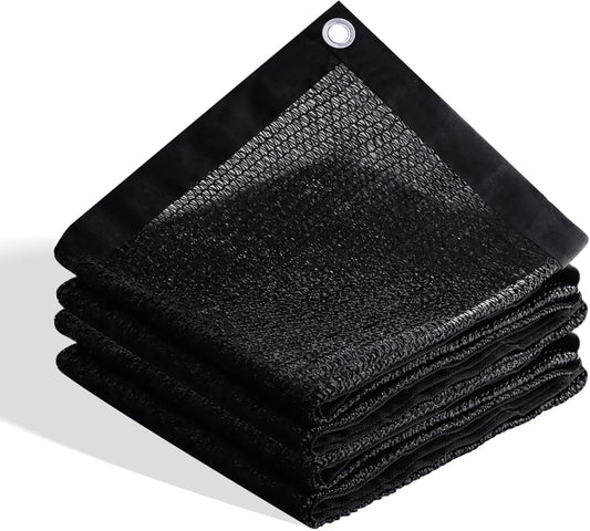 VICLLAX 70% Shade Cloth, 12x15FT Durable Black Mesh Trap with Every 3 FT Grommet, Sun Shade Fabric Netting for for Plants Cover, Greenhouse, Chicken Coop, Barn Kennel, Garden Patio