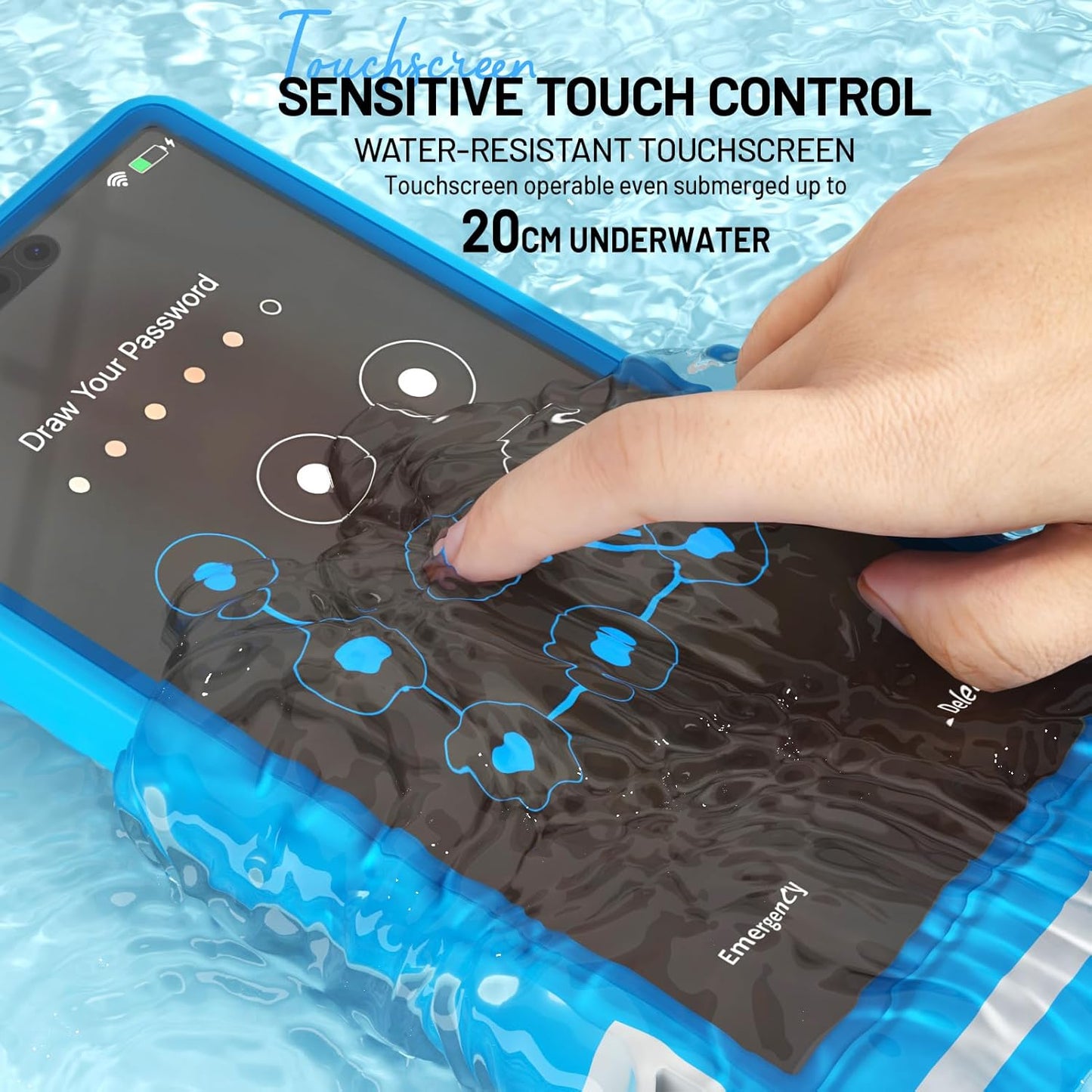 Large Floating Waterproof Phone Case with Lanyard for Snorkeling & Diving - Underwater Phone Pouch Compatible with i-Phone 16/15/14 Pro Max, Galaxy All Series, Beach and Pool Water Park (Black)