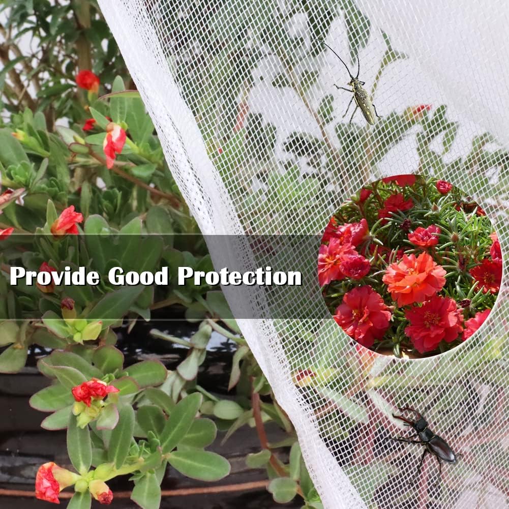Fruit Tree Netting Covers with Zipper to Protect from Squirrels and Birds Large Netting for Fruit Trees Net Protection, White, 10' x 10', 1 Pack