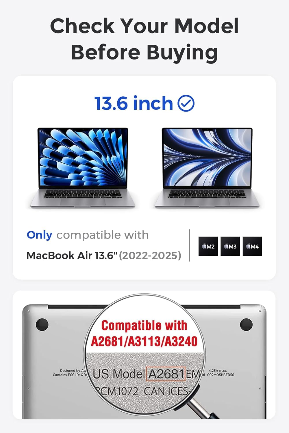 (2 Pack) Magnetic Privacy Screen for MacBook Air 13 & 13.6 Inch (2022-2025 M2/M3/M4), Removable Washable Reusable Matte Anti Glare Blue Light Protector Private Security Filter for 13.6" Mac Laptop"