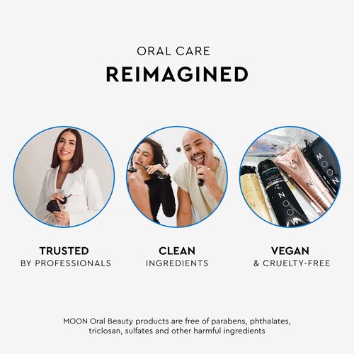 MOON x Sprinkles Toothbrush - Rechargeable Electric Toothbrush for Adults & Teens - 5 Sonic Cleaning Modes - Includes 2 Brush Heads & Travel Case - Cordless with Industry-Leading 6 Week Charge