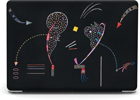 Berkin Arts Compatible with MacBook Air 13 inch Cover, 2022-2018 Release A1932 with Touch ID with Keyboard Cover & Screen Protector Naive Art Illustrated (Two Sides by Kandinsky)