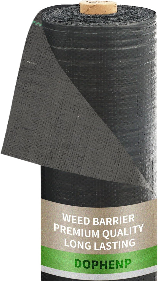3x100ft 3.2OZ, Weed Barrier Landscape Fabric Heavy Duty, Woven Weed Control Fabric, High Permeability Good for Flower Bed, Geotextile Fabric Underlayment, Driveway (6ft*100ft)