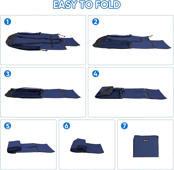 BALEINE 150L Laundry Bag Backpack, 900D Oxford Fabric Large Travel Laundry Bags with Shoulder Straps and 2 Mesh Pockets for College Dorm, Apartment, Laundromat (Navy, 150L)