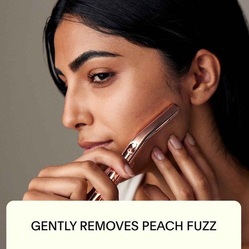 Leaf Shave | Leaf Dermaplaner Kit, All-Metal Reusable Dermaplane Razor and Exfoliating Tool for Women, Includes Matching Stand and 10-Pack of Refills - Silver