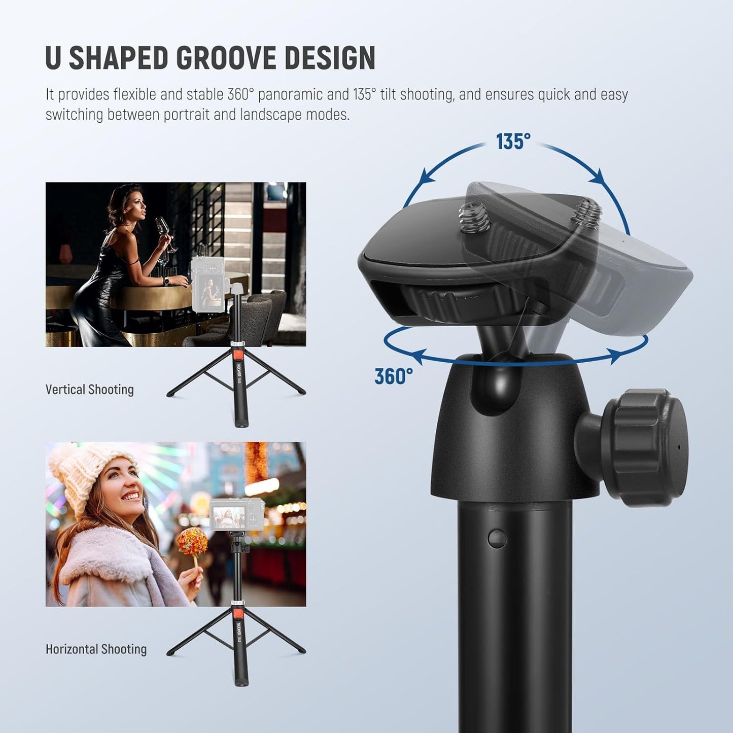 NEEWER Phone Tripod for Camera with Cell Phone Holder & Remote, 62.9" All Metal Selfie Stick Travel Vlog Video Recording Portable Stand Compatible with iPhone Canon Sony Nikon, Cleaning Cloth, TS05