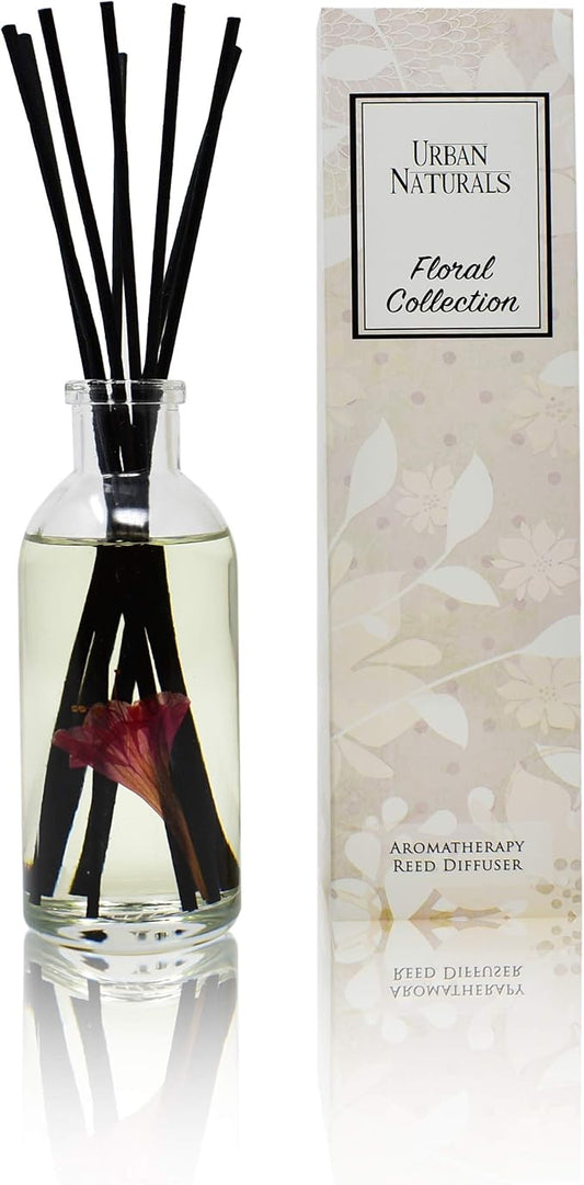 Urban Naturals Honeysuckle & Jasmine Reed Diffuser Oil Scented Sticks Set– Hyacinth, Cassis, Neroli & Geranium | Long Lasting Air Freshener for the Bedroom, Bathroom or Office | Made in the USA
