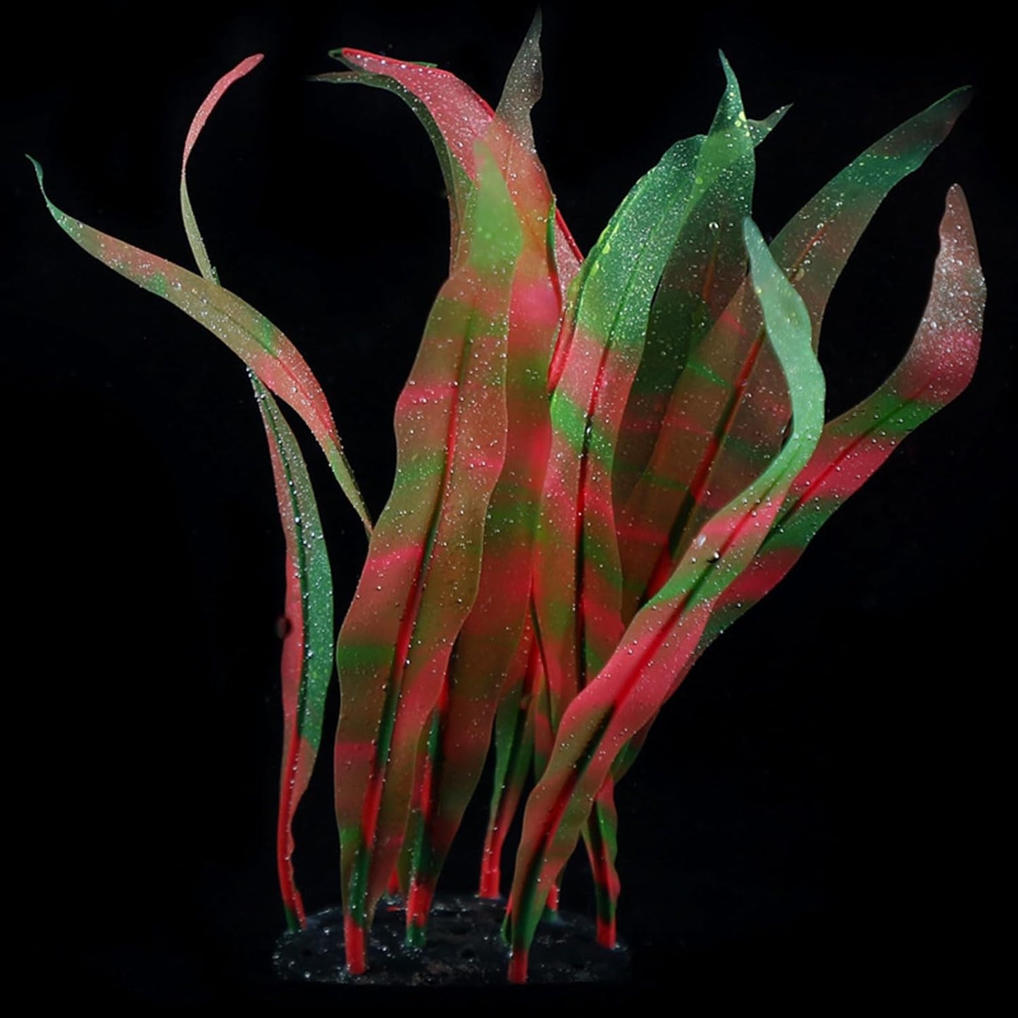 3Pcs Soft Silicone Aquarium Plants Set Glowing Kelp Fish Tank Plants Decor Artificial Red Aquarium Plant Simulation Artificial Water Grass for Fish Tank,7.08in9.84in16.9in