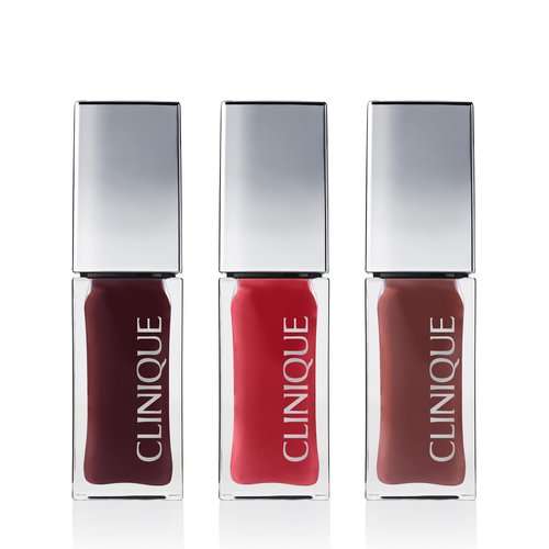Clinique Pop Lip + Cheek Oil | 3 Iconic Shades in Black Honey, Pink and Nude Honey Set | Conditions Lips + Gives Cheeks a Natural, Dewy Flush