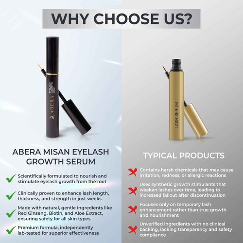 Abera Misan Eyelash Growth Serum (Upgrade Version) - Natural Lash Booster and Lash Enhancer, Regenerating and Nourishing Lashes Longer and Thicker (C. Set of 3)