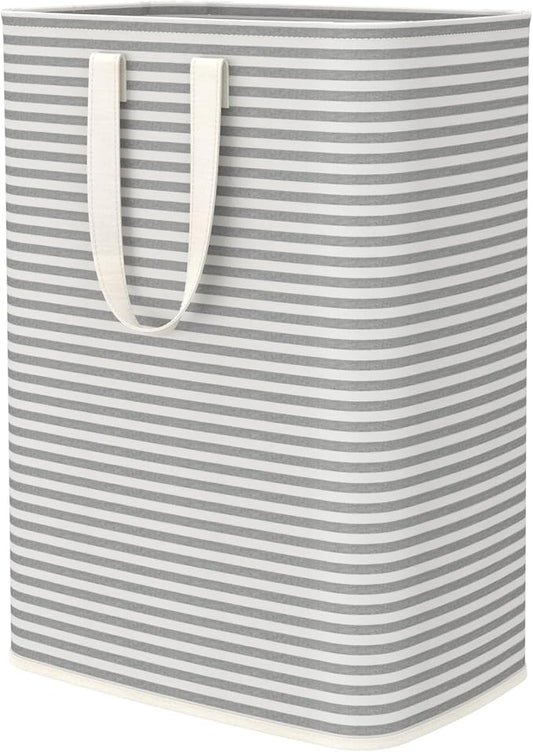 Lifewit 65L Large Collapsible Laundry Hamper, Tall Foldable Dirty Clothes Baskets Waterproof, Freestanding Design with Easy Carry Handles in Dorm Bedroom Bathroom College, Grey