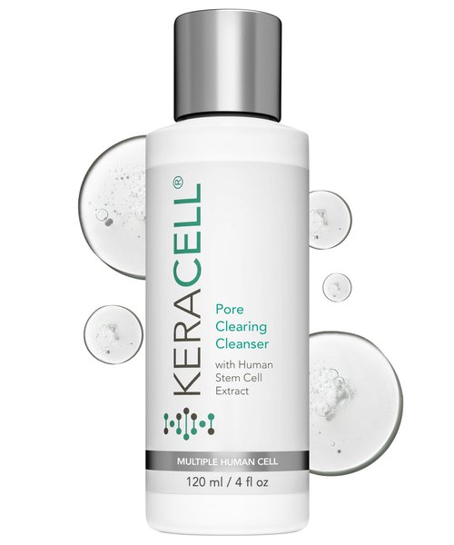 Keracell Pore Clearing Cleanser - Pore Cleanser & Minimizer with Salicylic Acid & Panthenol - Acne Cleanser Face Wash with MHCsc Technology - Moisturizes, Decreases Oil & Removes Impurities - 4 oz