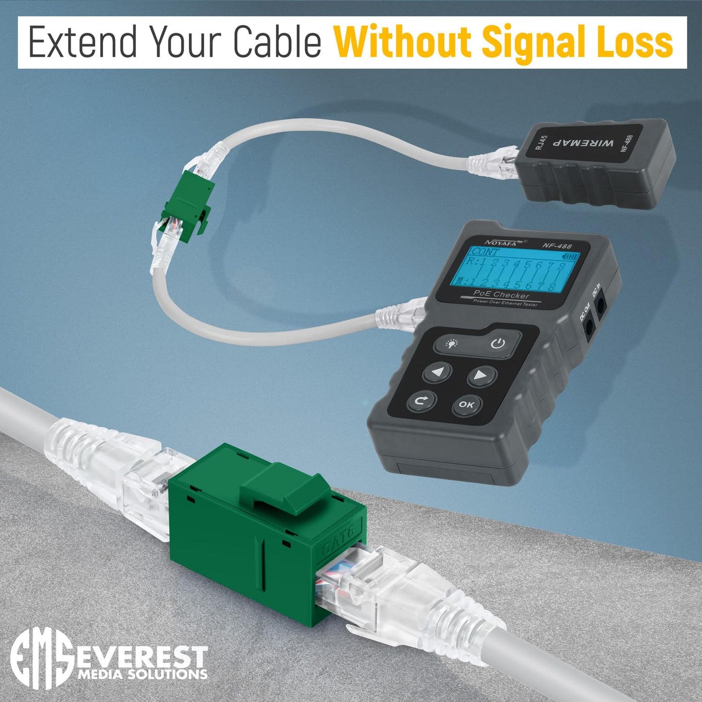 Everest RJ45 CAT6 Keystone Coupler in Green (48-Pack) - RJ45 Coupler - Cat6 Keystone Jacks