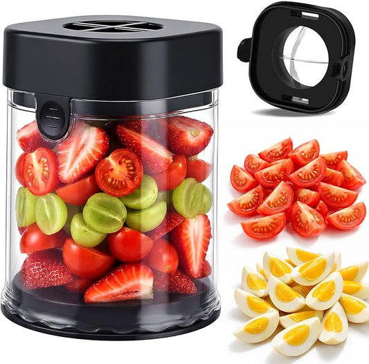 Hendiy Fruit Slicer Cup | Cuts Strawberries, Cuts Grapes, Cuts Eggs, Even Pieces in Seconds