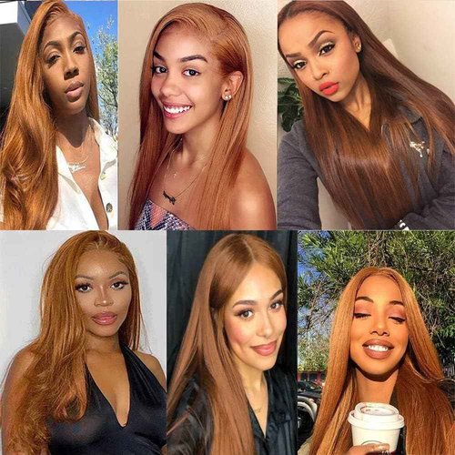 Giginger Bundles Human Hair 24 26 28 Inch Color 30 Light Brown Straight Bundles Human Hair Unprocessed Quick Weave Soft Sewn In Hair Extensions for Black Women