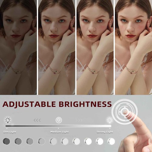 VANITII Hollywood Vanity Mirror with Lights USB Charging 22.8”*18.1” Lighted Makeup Mirror with 15 LED Bulbs Dimmable 3 Modes Tabletop for Cosmetic