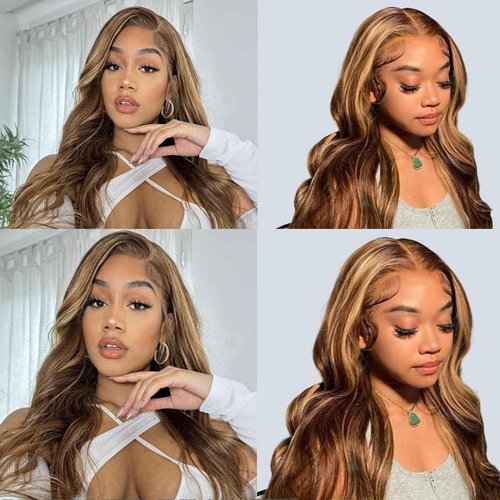 Fabimiya Water Wave P4/27 Human Hair Bundles 26 28 30 Inch Unprocessed Brazilian Virgin Hair Bundles P4/27 Human Hair Quick 11A Weave Hair Extension