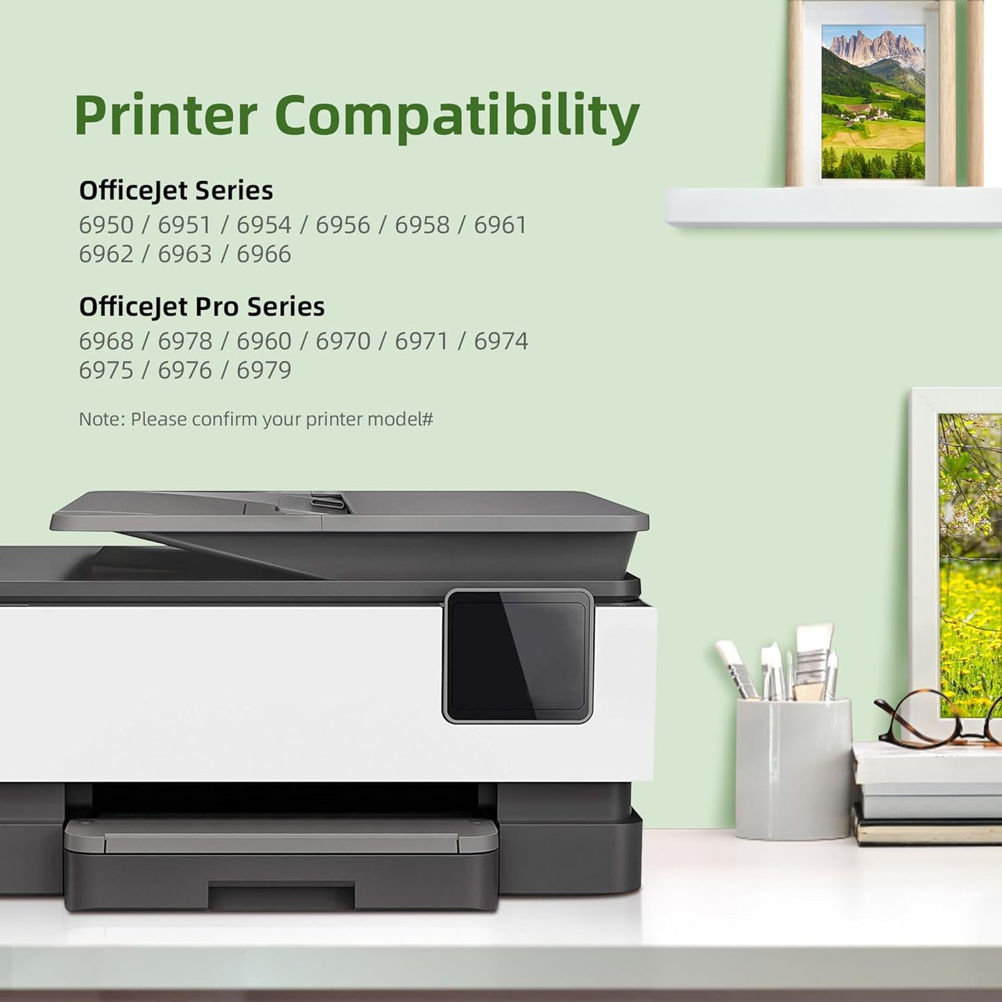 902XL Ink Cartridges for HP Printers Replacement for HP 902XL Black Ink Cartridge High-Yield Works for 6958 6962 6950 Pro 6978 6968 6975 Printer T6M14AN 2-Pack, Upgraded Chip Version