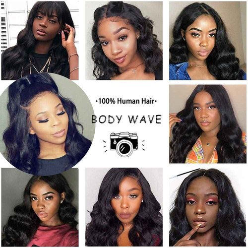 Foreverlove Body Wave Lace Front Wigs Human Hair Pre Plucked 200% Density Brazilian Virgin Human Hair 13x4 HD Lace Frontal Wigs (16 Inch)