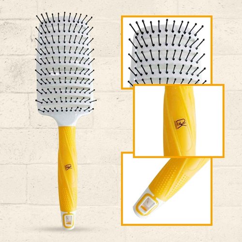 GK Hair Titanium Flat Iron D700 & Vented Brush Set – 360° Swivel, Auto Shutoff, Wet & Dry Straightener with 2.5inch Vent Brush for All Hair Types
