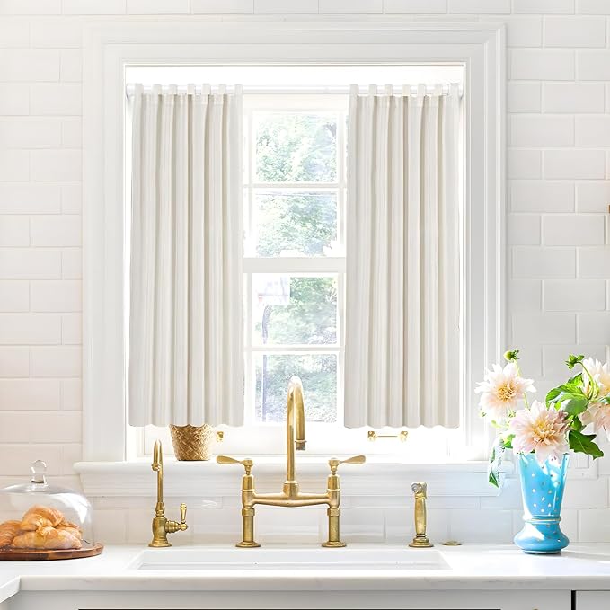 MEXAU Shower Curtain Rod 45-77 Inch White Shower Rod 7/8" Tension Curtain Rod Adjustable Curtain Rods No Drilling Shower Tension Rod Shower Curtain Tension Rod for Bathroom Windows Doorways
