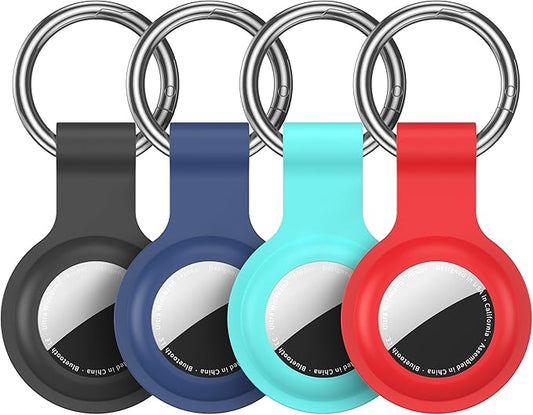 Compatible with AirTag Holder Case Keychain 4 Pack, for AirTag 1st & 2nd Generation Key Chain Ring Case Cover for Air Tag Holder GPS Tracker Item Air Tags Finders Air Tagholder for Kids,Bags,Luggages
