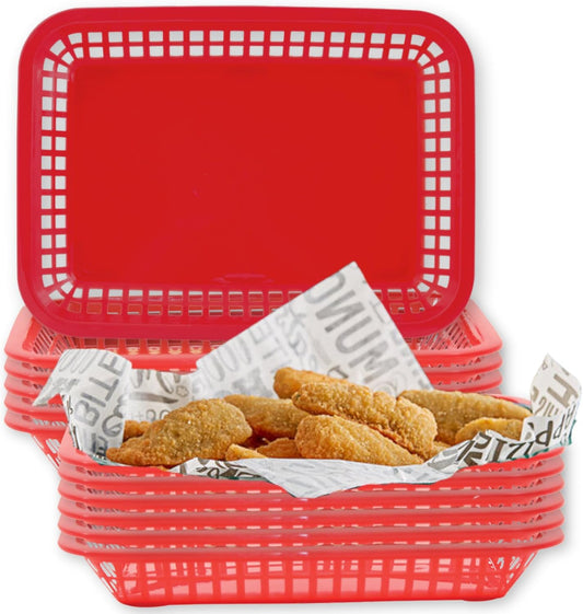 TableCraft Products C1079R Cash and Carry Large Grande Basket, Red (Pack of 12)