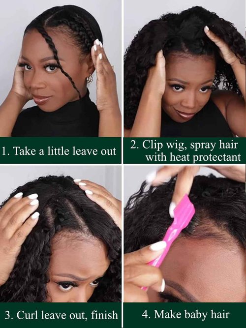 KLAIYI EasiContour V Part Wig Human Hair Body Wave Glueless Upgrade U Part Wig No Leave Out No Gel Clip in Half Wig V Shape Pull and Go Beginner Friendly Ready to Wear Natural Black Color 150% 16Inch