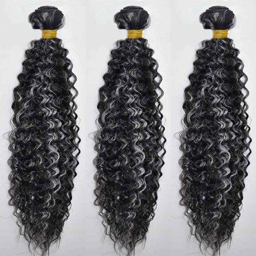Condescension P4/Grey Human Hair Bundles 22 24 26 inch Water Wave Human Hair Bundles Highlight Chocolate Grey Unprocessed Soft Sewn In Hair with Double Weft for Black Women