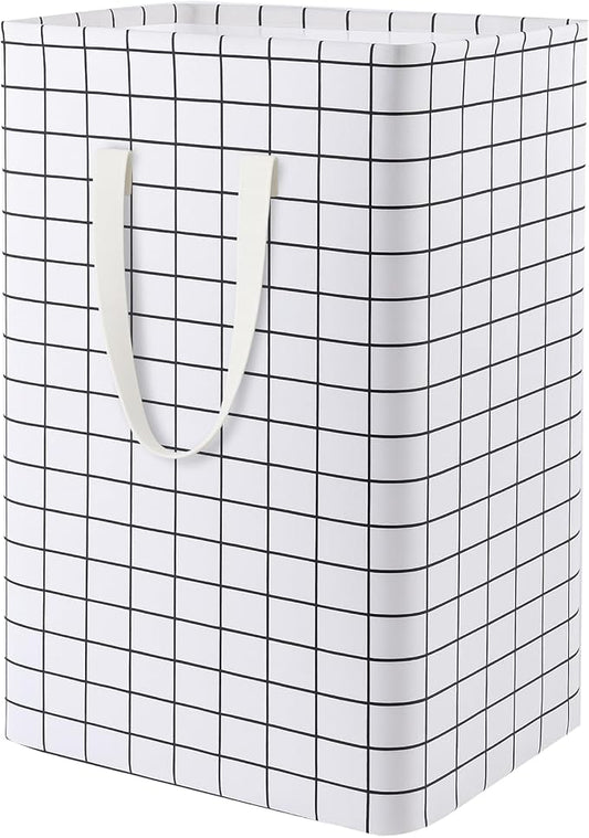 Waterproof Laundry Hamper Collapsible Laundry Basket Leather Handle Laundry Bag Large Clothes Storage Toy Organization for Bathroom Bedroom Laundryroom College Dorms (Laundry Basket-005)