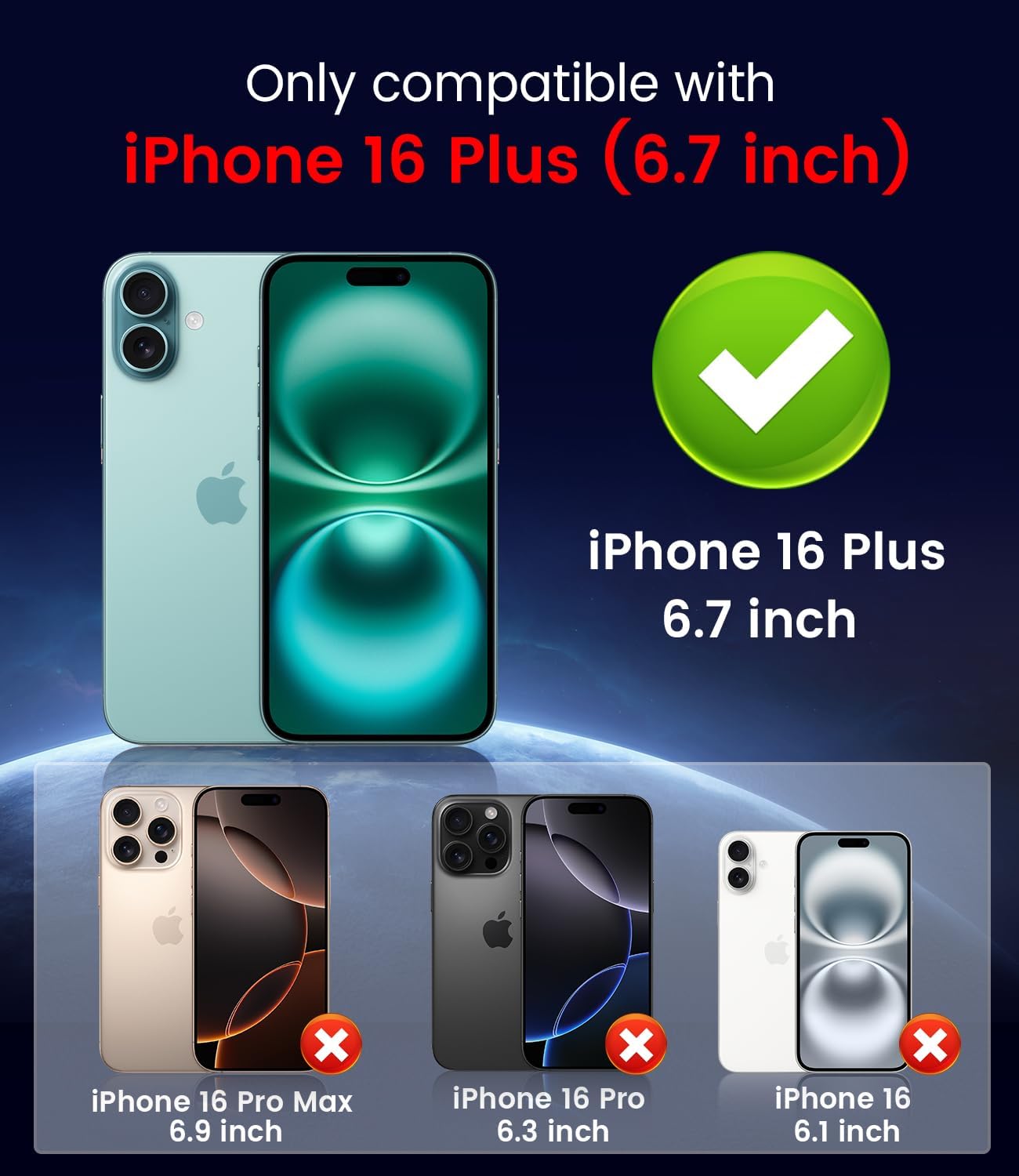 Magnetic for iPhone 16 Plus Case [Compatible with MagSafe][Built-in Camera Lens Protector] Slim Soft Silicone Bumper Shockproof Metallic Luster Phone Case (Blue)