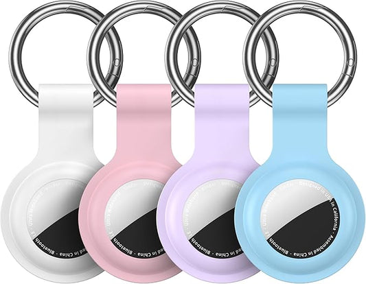 Compatible with AirTag Holder Case Keychain 4 Pack, for AirTag 1st & 2nd Generation Key Chain Ring Case Cover for Air Tag Holder GPS Tracker Item Air Tags Finders Air Tagholder for Kids,Bags,Luggages