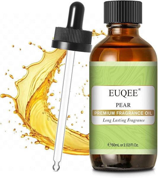 EUQEE Pear Fragrance Oil, Premium Fragrance Essential Oil 2.02 Fl oz for Soap Candle Making, Diffusers, Aromatherapy (60ml)